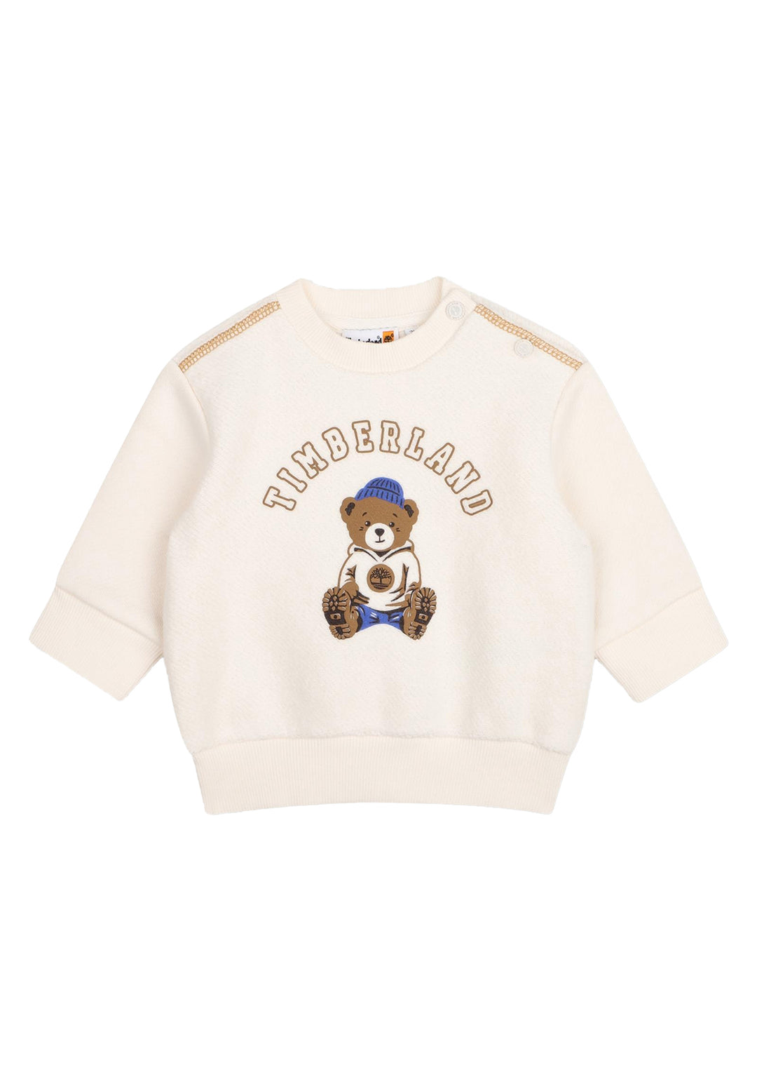 Felpa girocollo beige per neonato