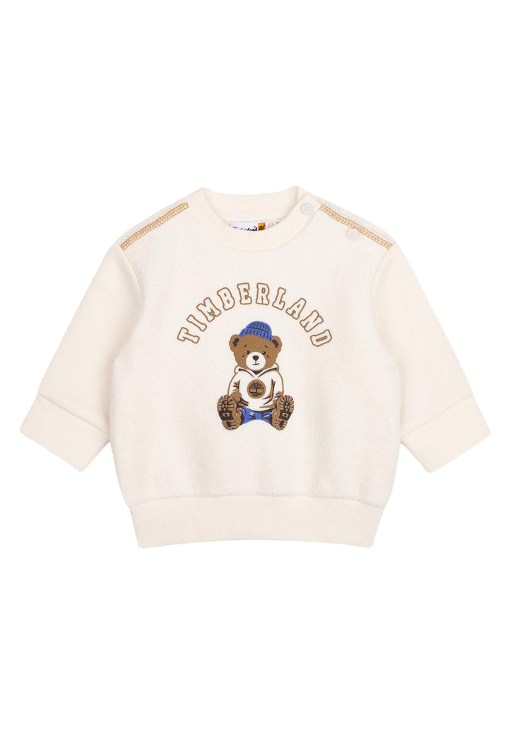 Felpa girocollo beige per neonato