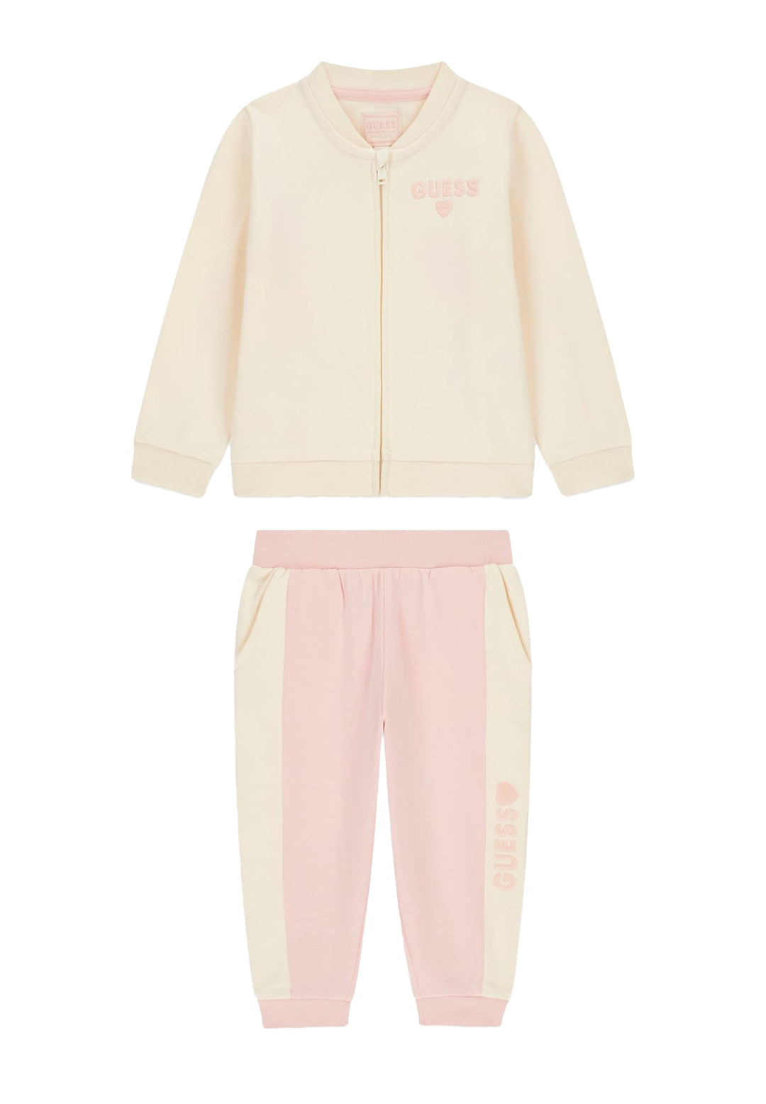 Completo felpa crema per bambina