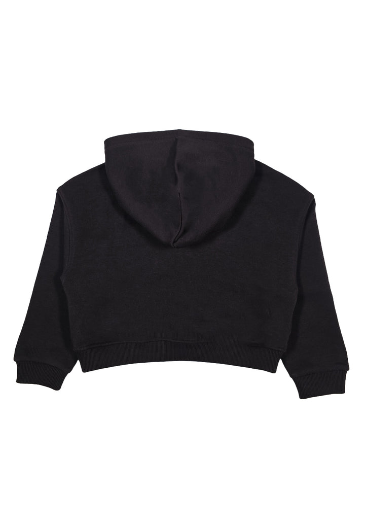 Felpa cappuccio nera per bambina