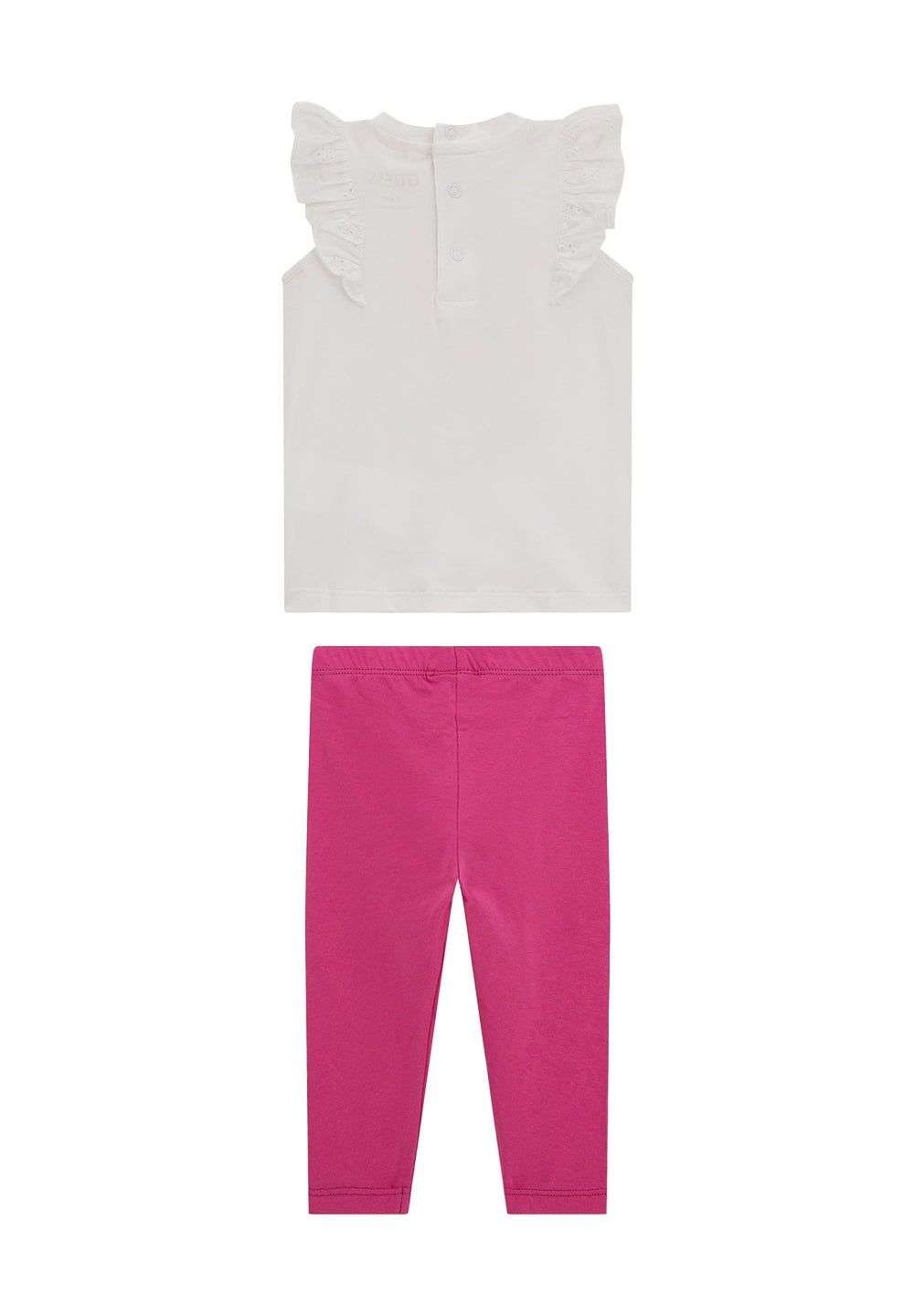 Completo bianco-fuxia per neonata