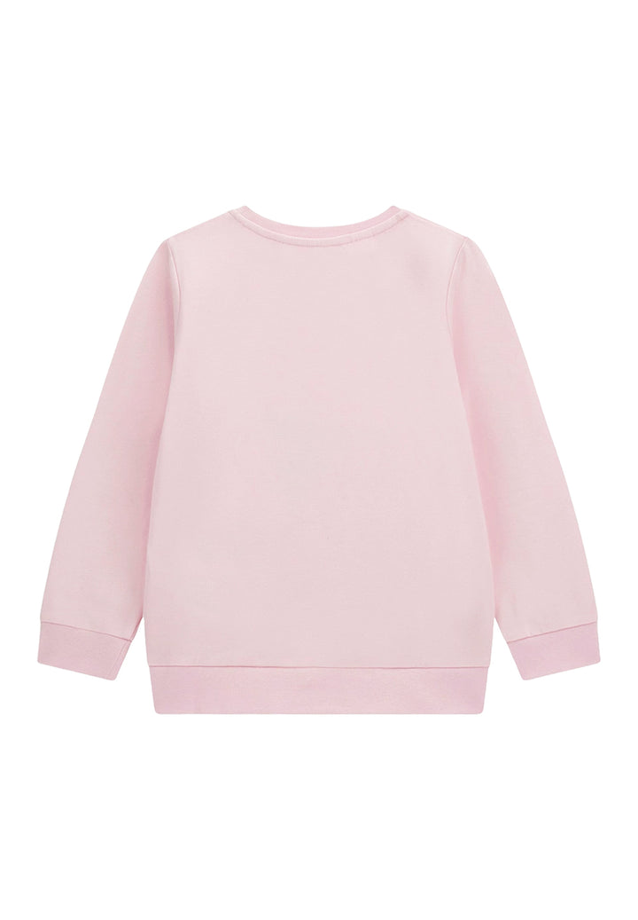 Felpa girocollo rosa per bambina