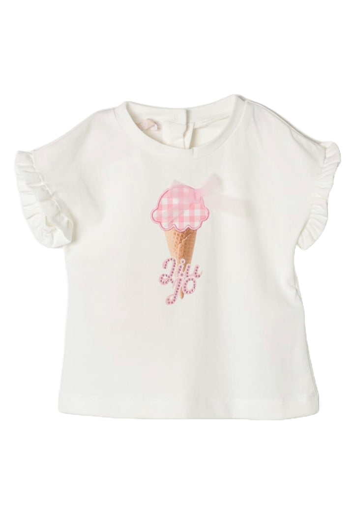 T-shirt bianca per neonata