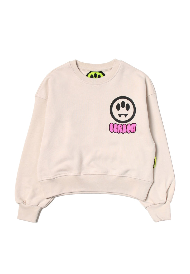 Beige crewneck sweatshirt for girls
