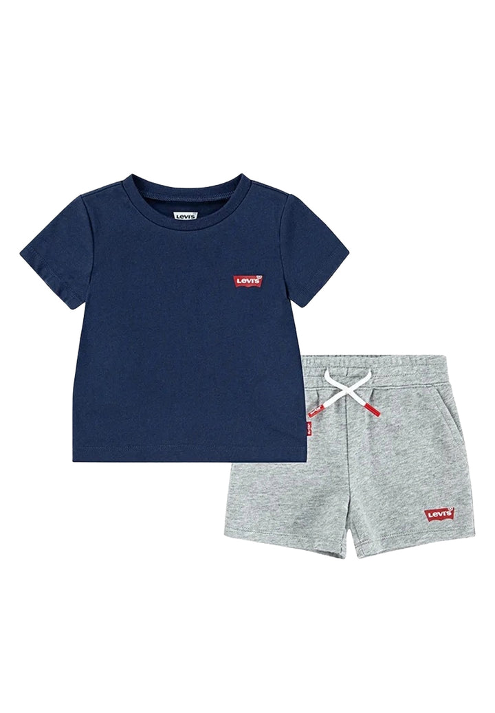 Completo blu-grigio per neonato