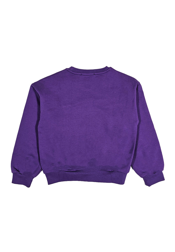 Purple crewneck sweatshirt for girls