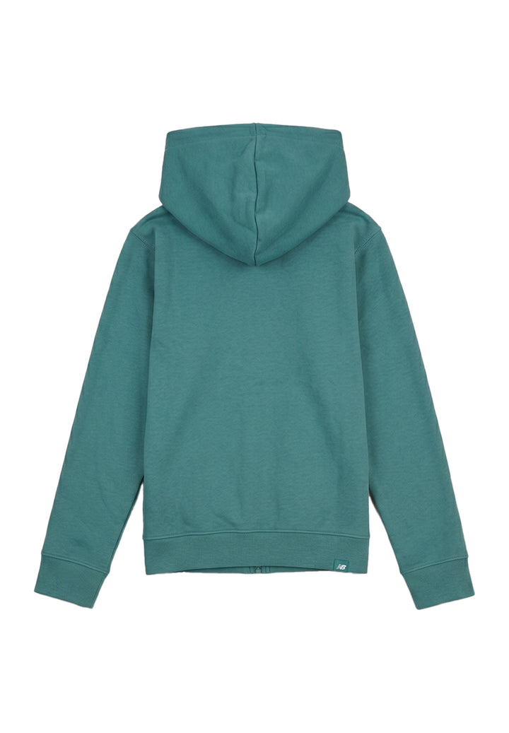 Felpa zip con cappuccio verde per bambino