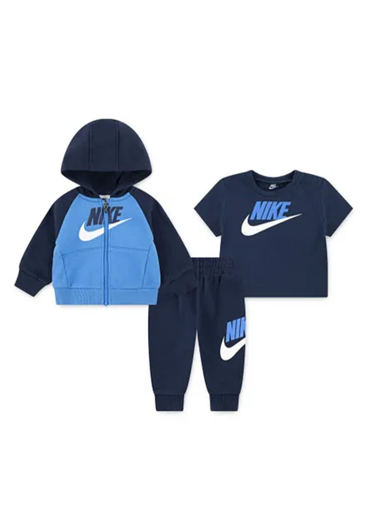 Completo 3 pezzi blu per neonato
