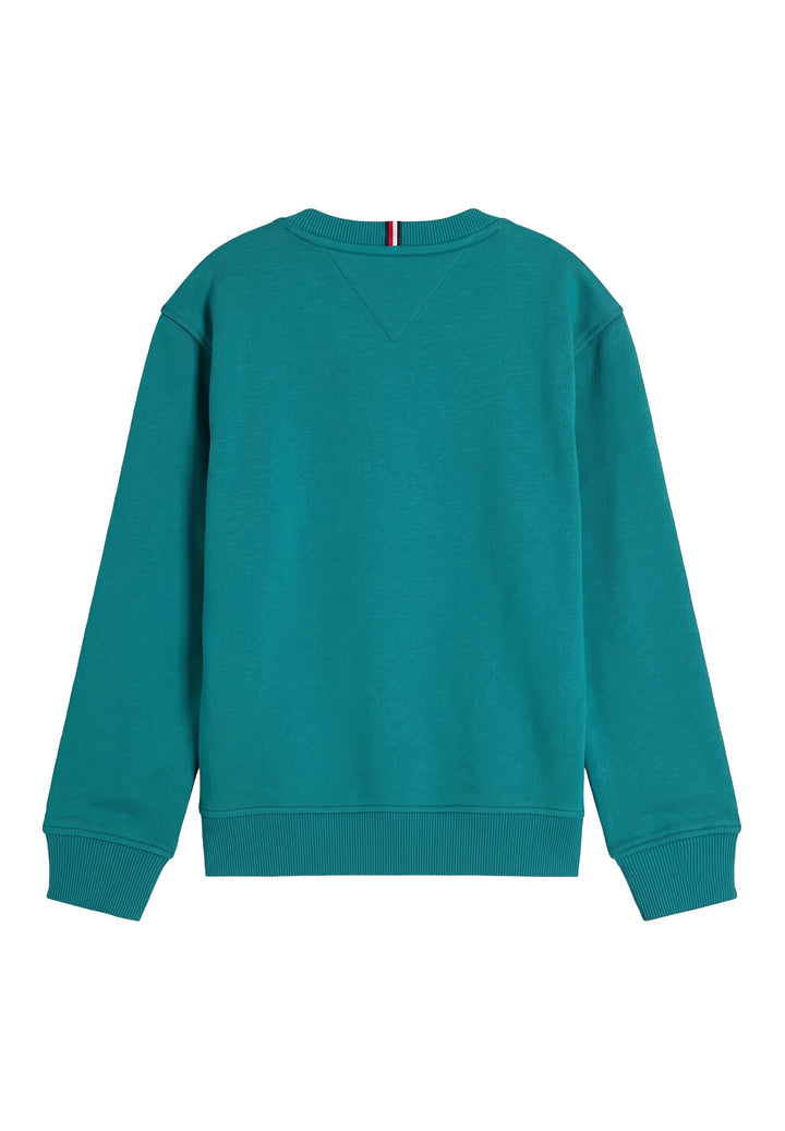 Felpa girocollo verde per bambino