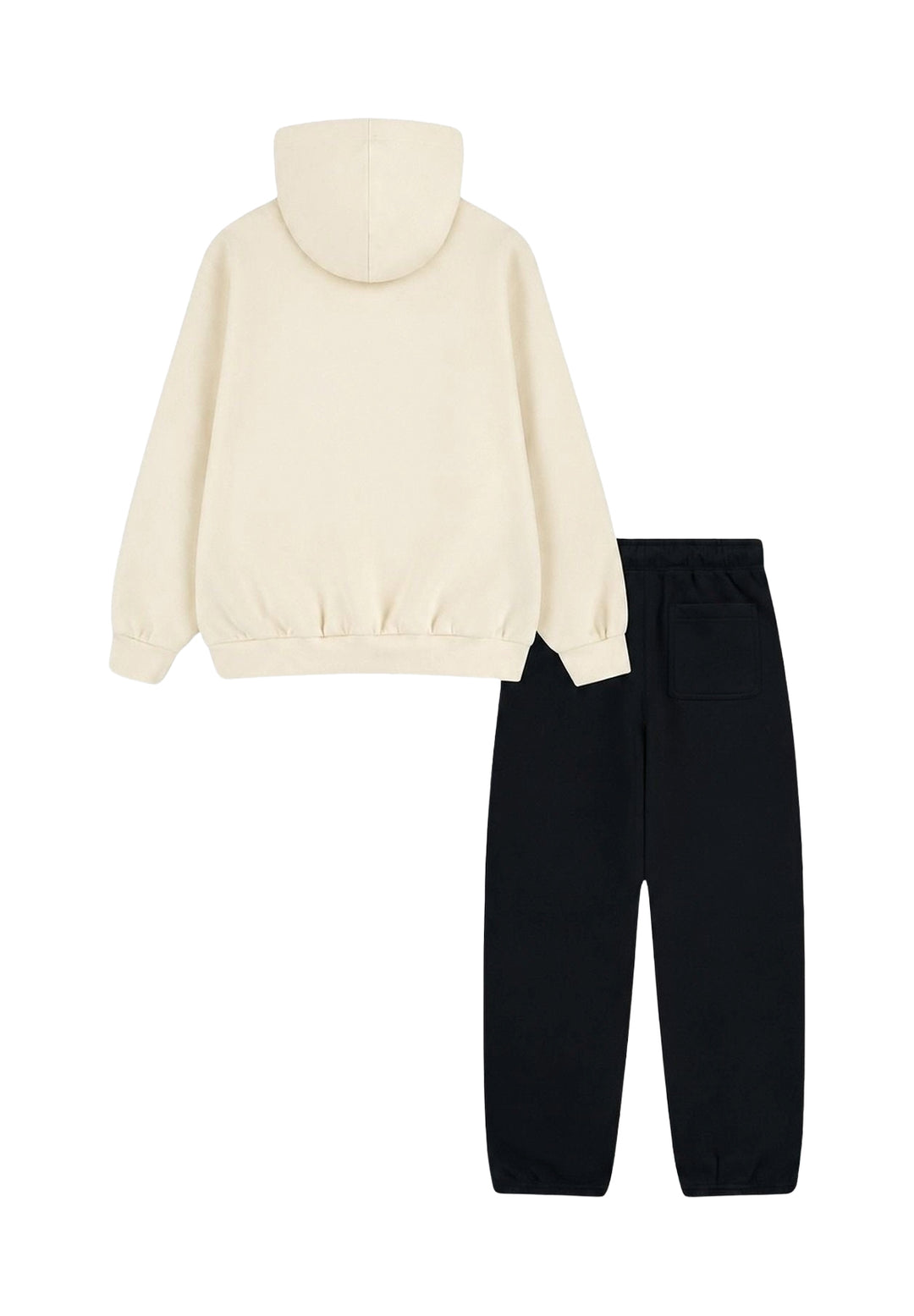 Completo felpa crema-nero per bambino