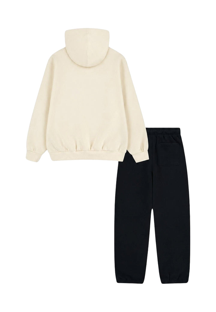 Completo felpa crema-nero per bambino