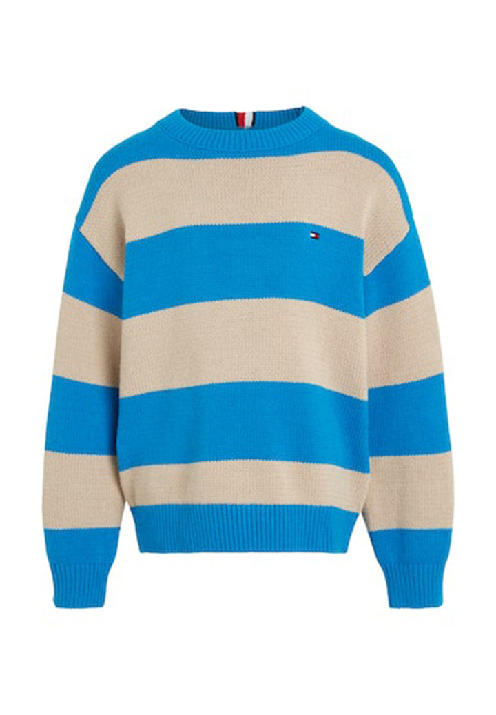 Beige-blue sweater for boys