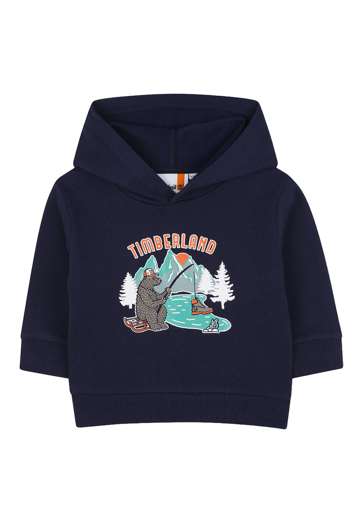 Felpa cappuccio blu per bambino