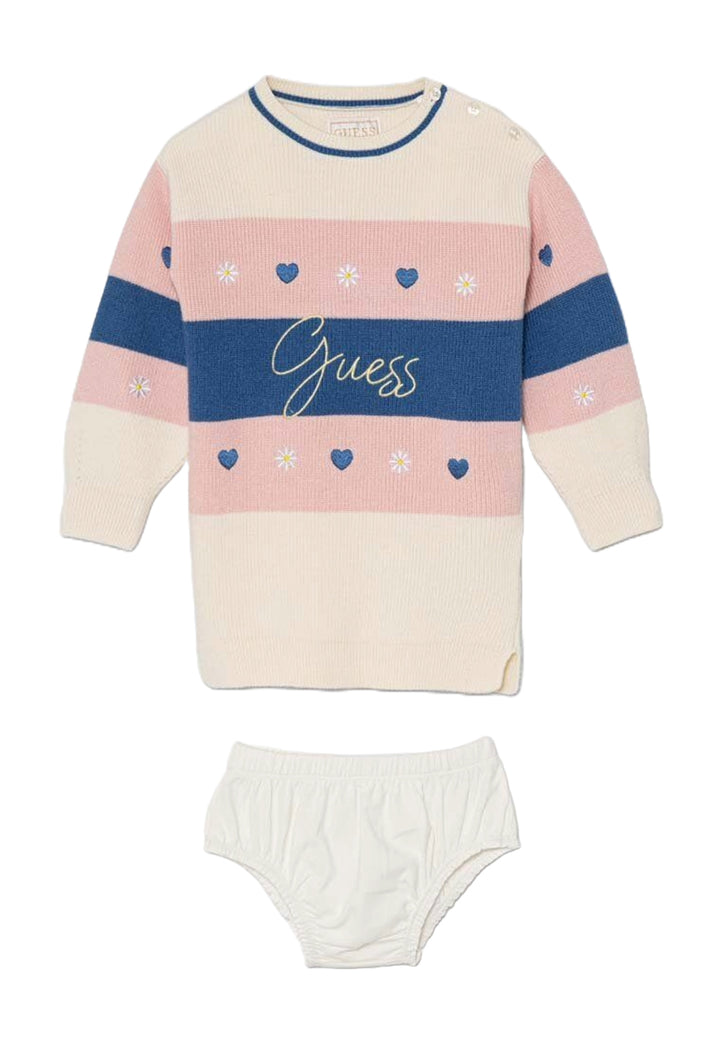 Mehrfarbiges Set aus Pullover und Hosenrock für Babys