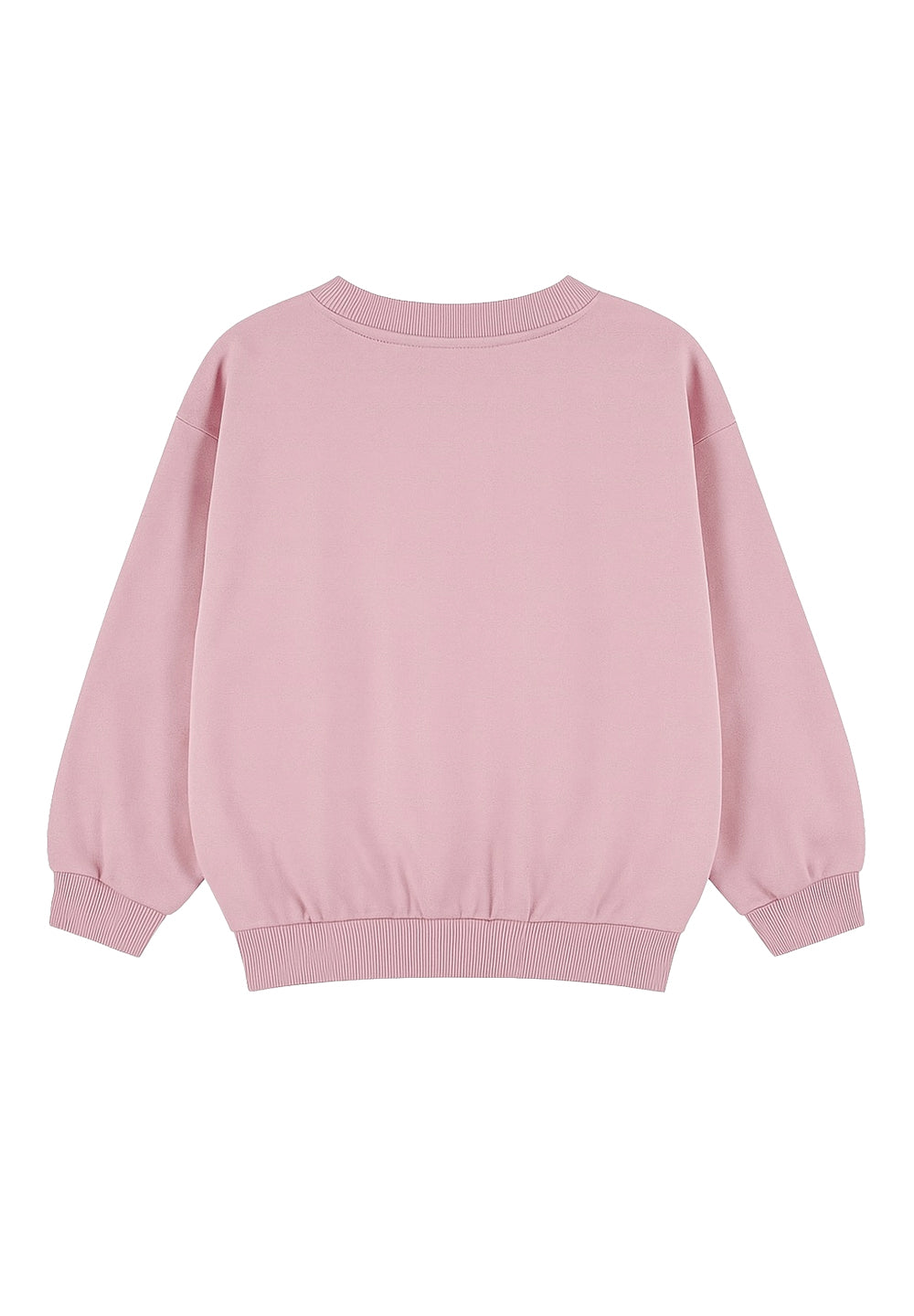 Felpa girocollo rosa per bambina