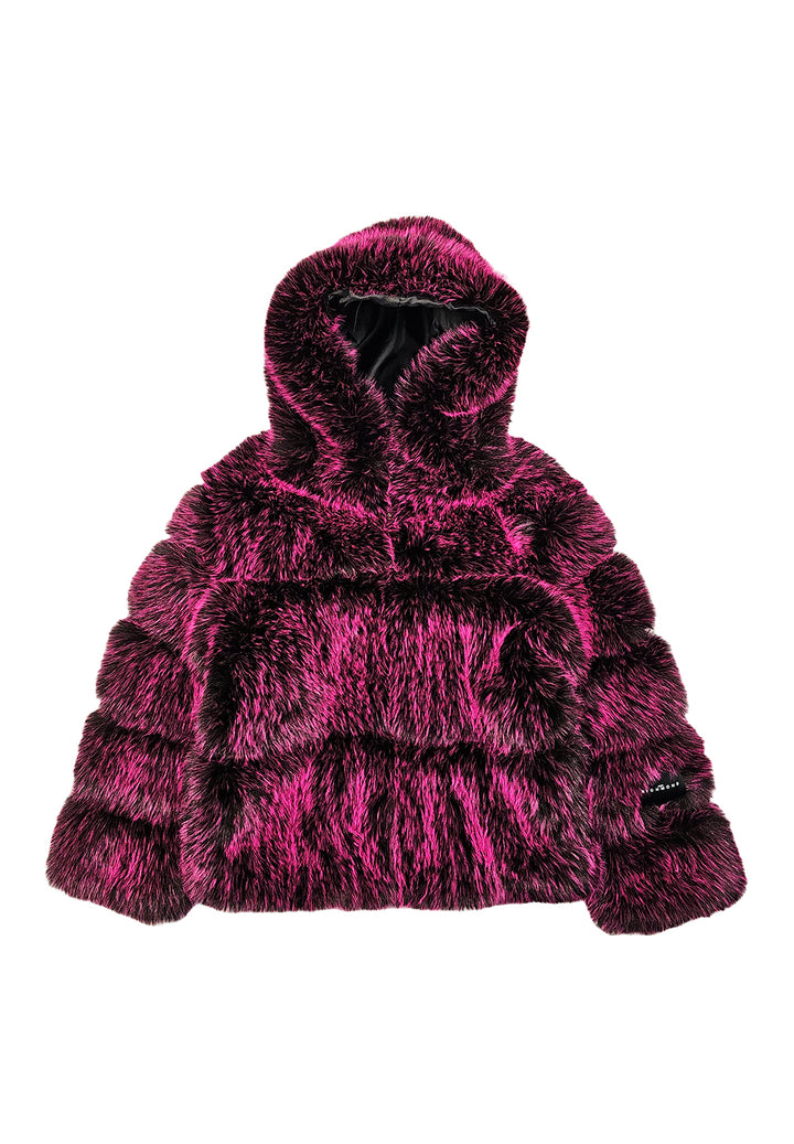 Fuchsia synthetic fur for girls