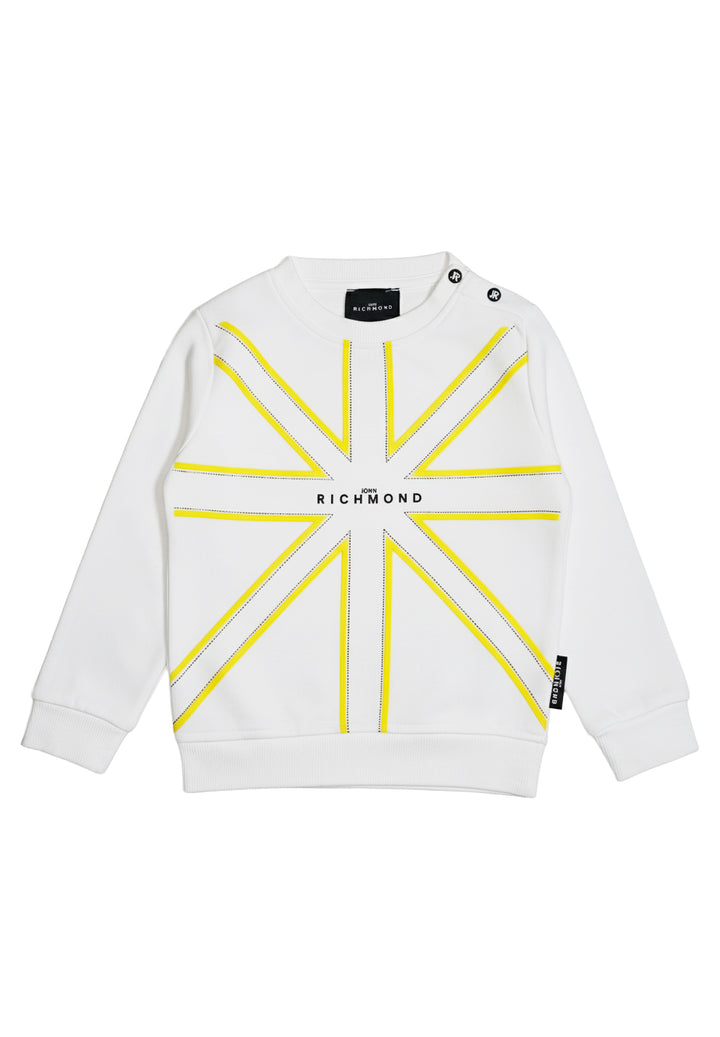 Felpa girocollo bianca per neonato