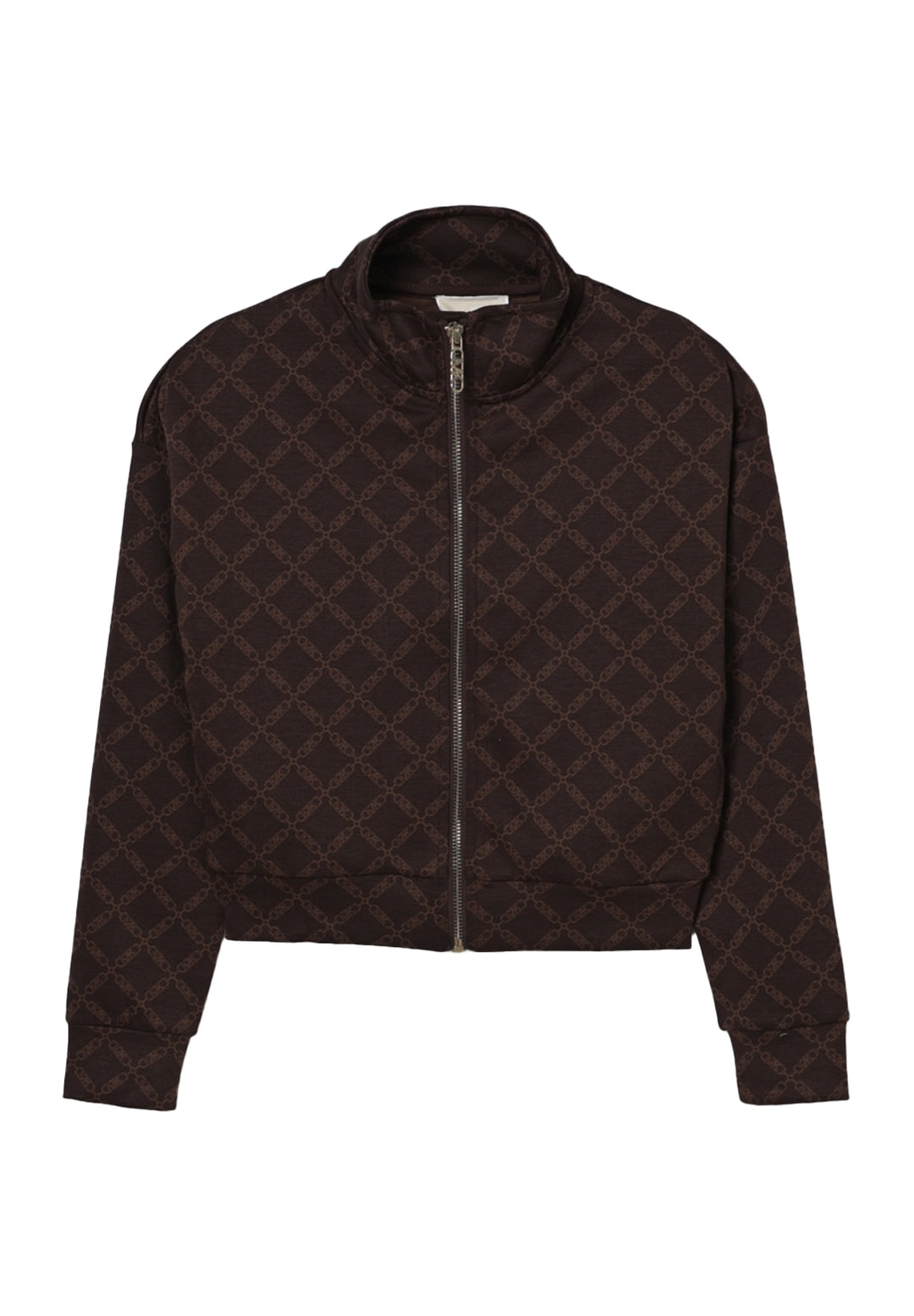 Felpa zip marrone per bambina