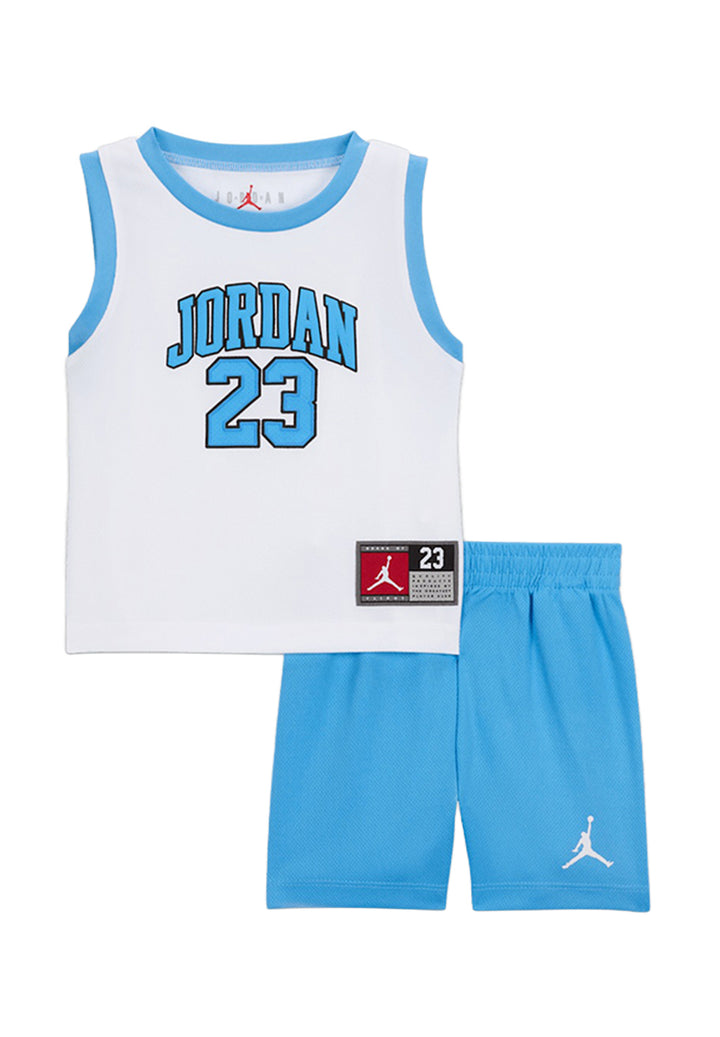 Completo bianco-celeste per neonato