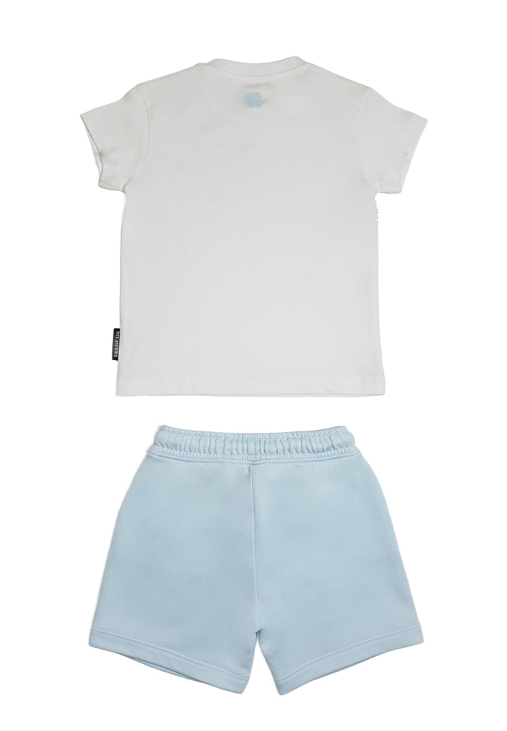 Completo bianco-celeste per neonato