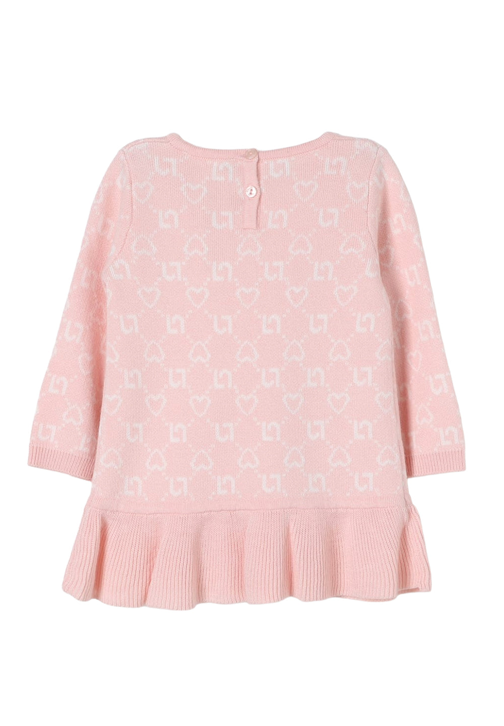 Vestito maglia rosa per neonata