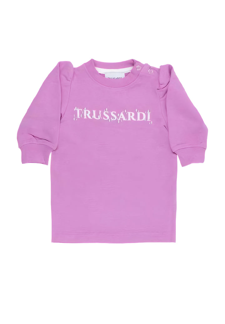 Pink sweatshirt dress for baby girl