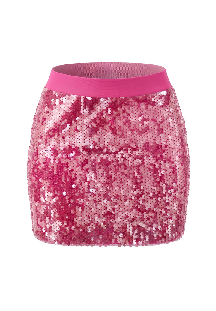 Gonna paillettes rosa per bambina