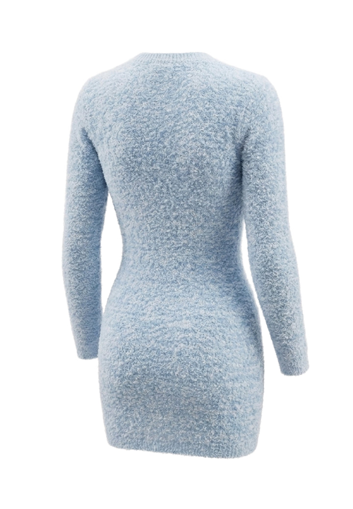 Vestito maglia celeste per bambina
