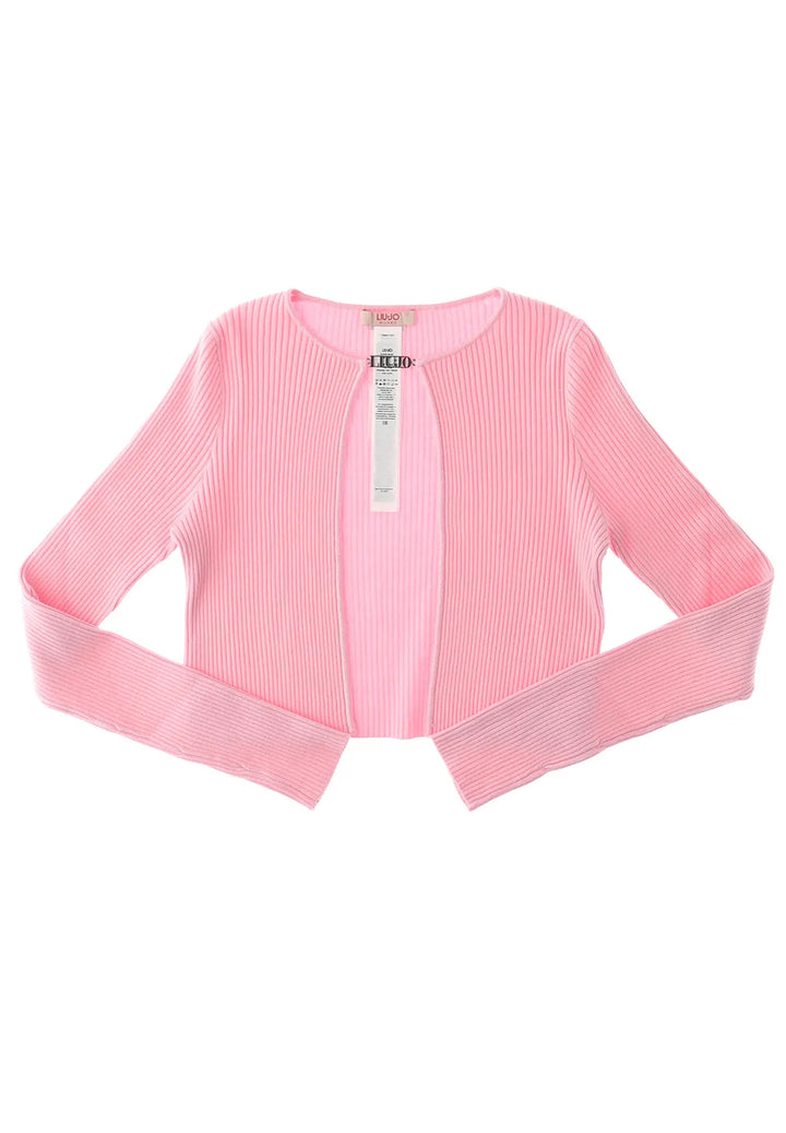 Cardigan aperto rosa per bambina