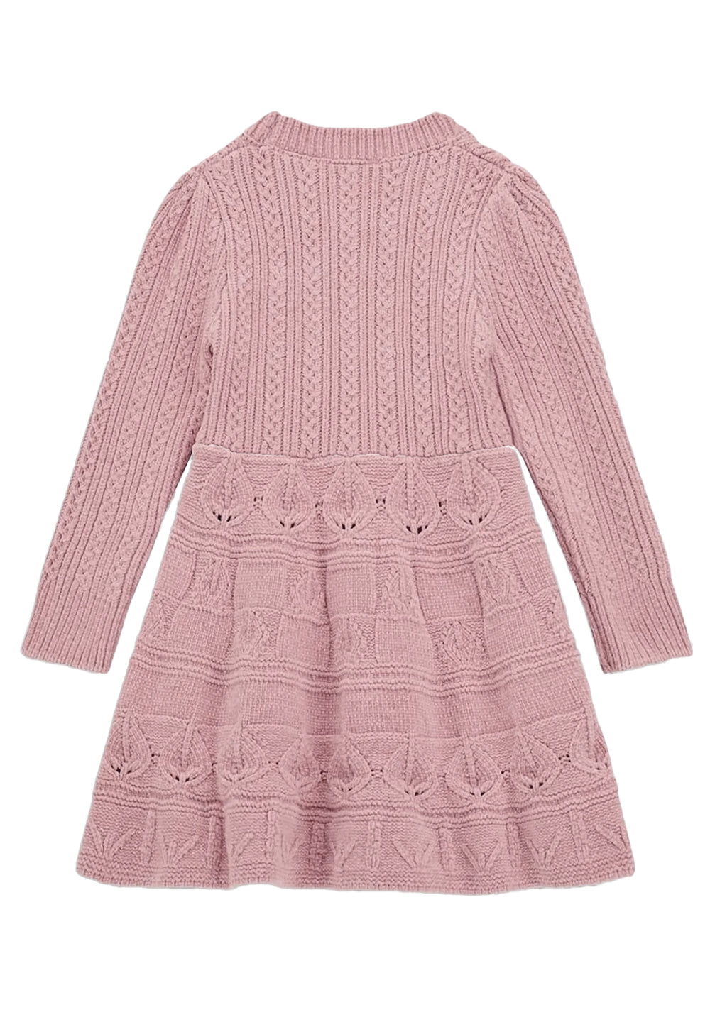 Vestito in maglia rosa per bambina