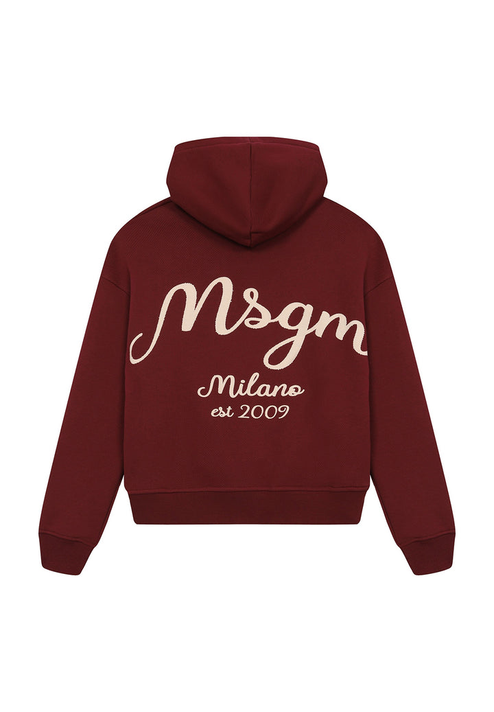 Felpa cappuccio bordeaux per bambino