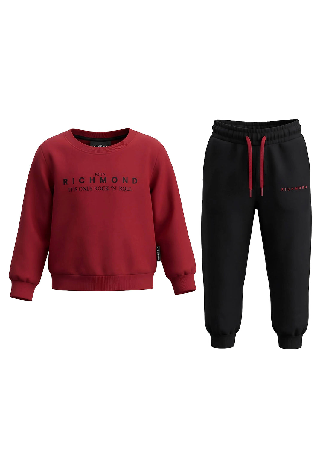 Completo felpa rosso-nero per bambino