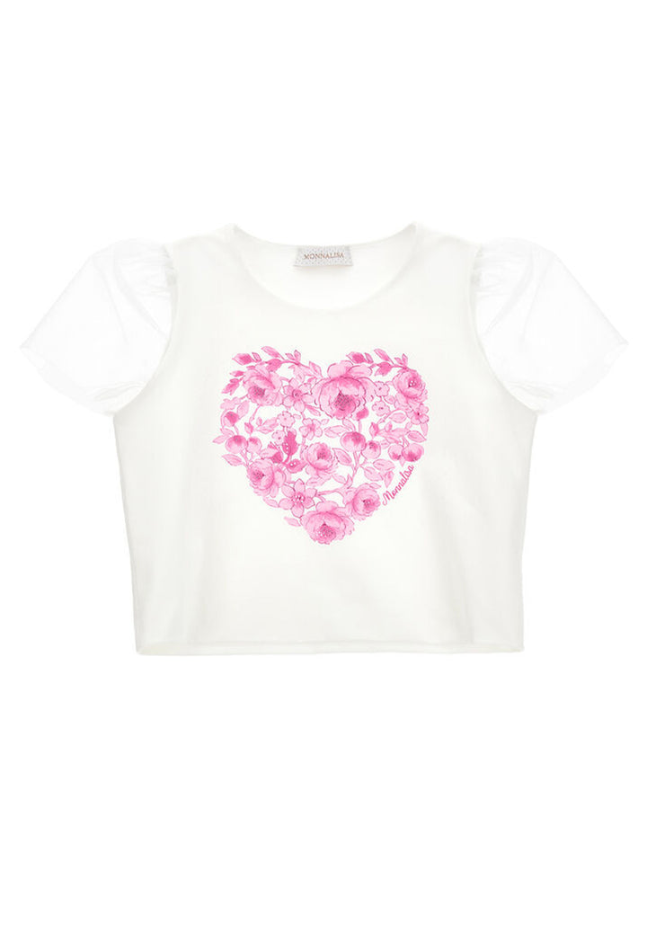 T-shirt bianca per bambina