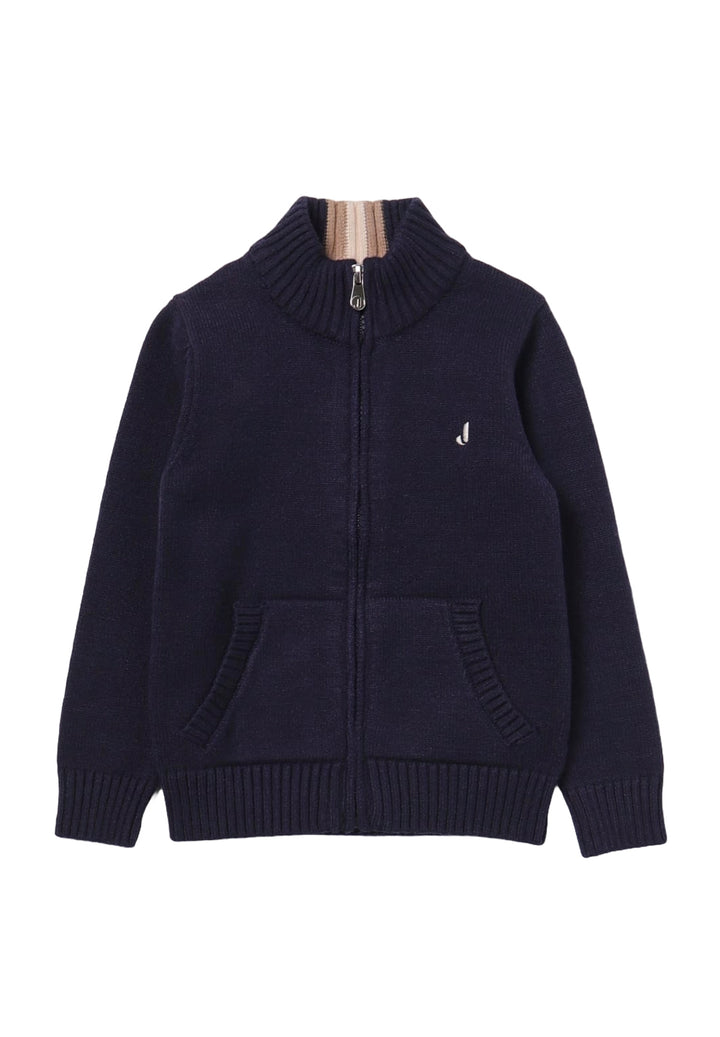 Cardigan zip blu per bambino