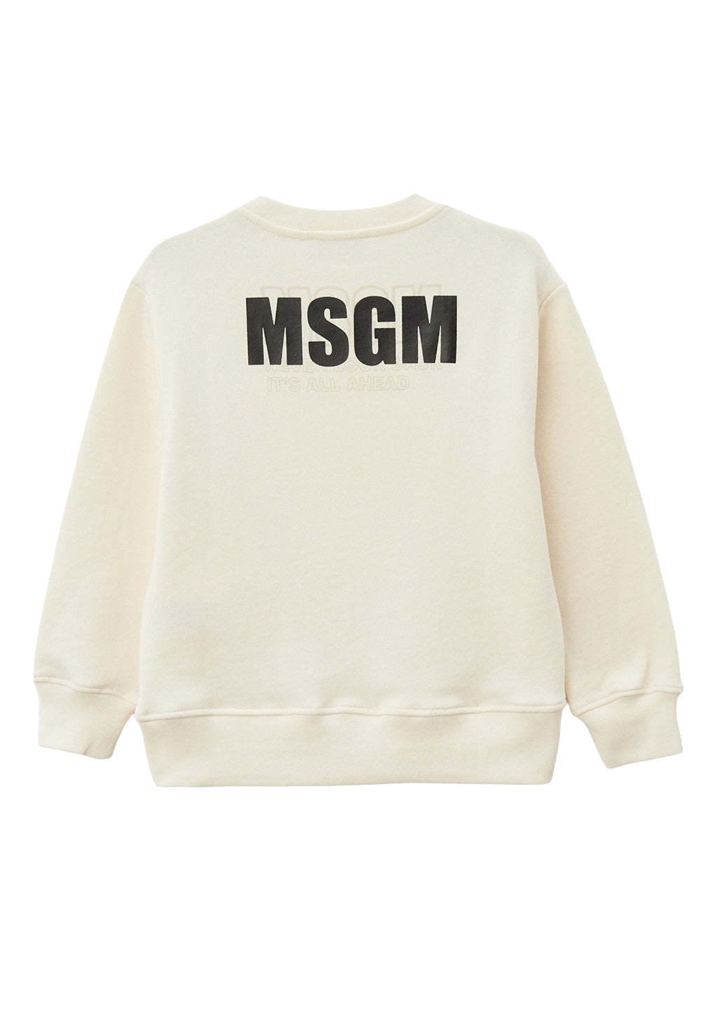 Felpa girocollo crema per bambina