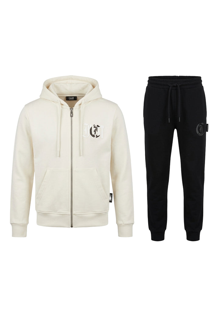 Completo felpa crema-nero per bambino