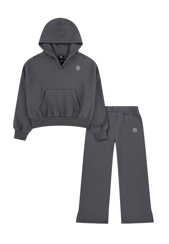 Completo felpa grigio per bambina