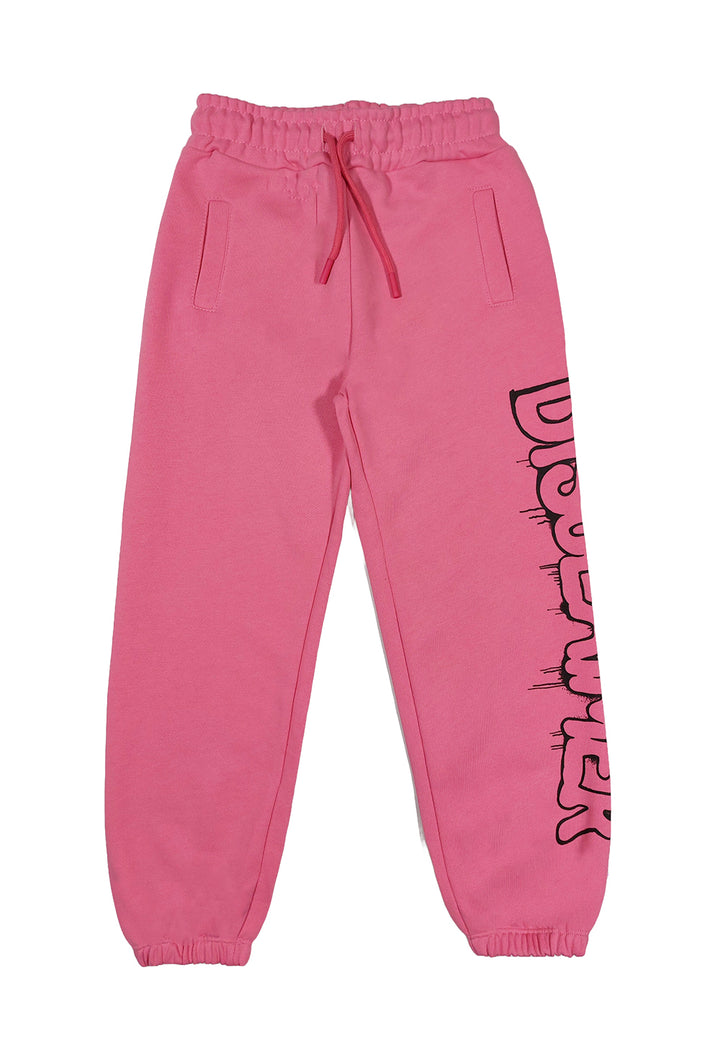 Pantalone felpa rosa per bambina