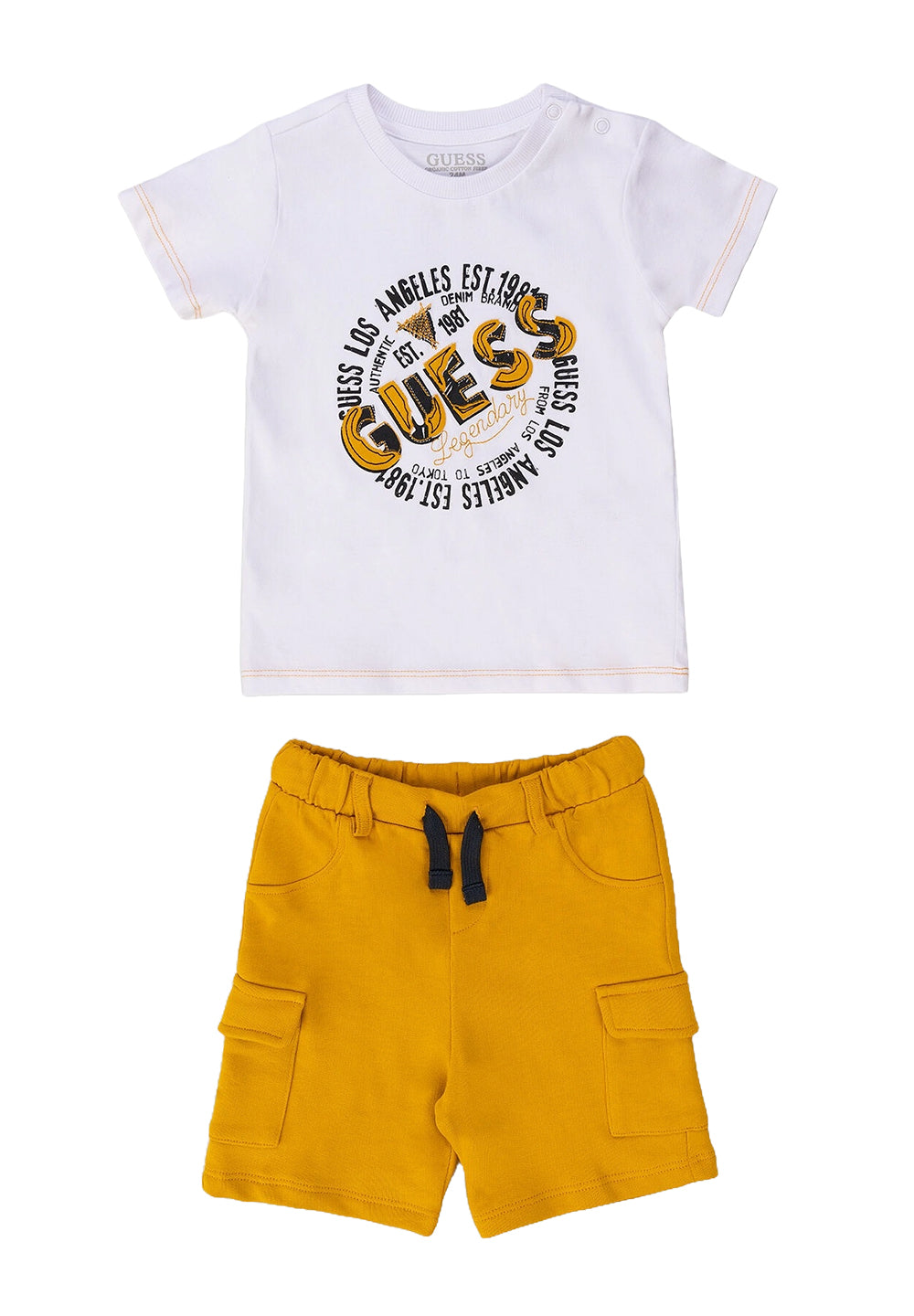 Completo bianco-giallo per neonato