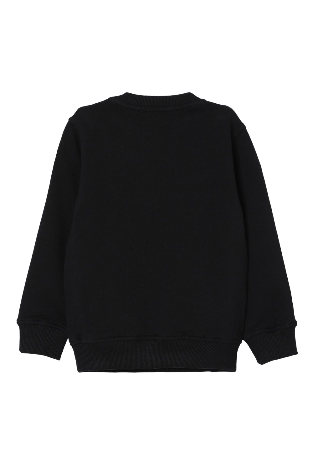 Felpa girocollo nera per bambina