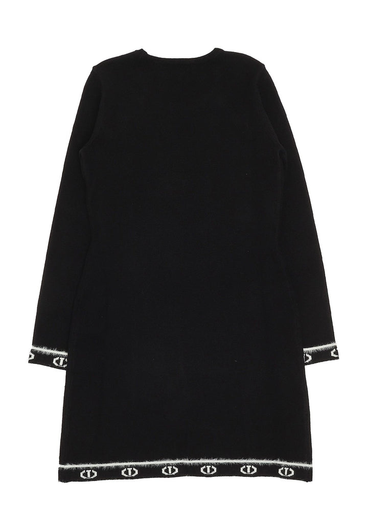 Vestito in maglia nero per bambina