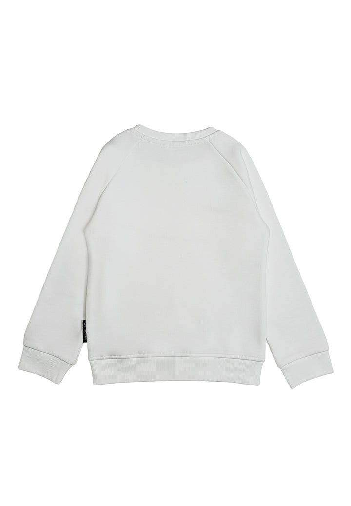 Felpa girocollo bianca per neonata