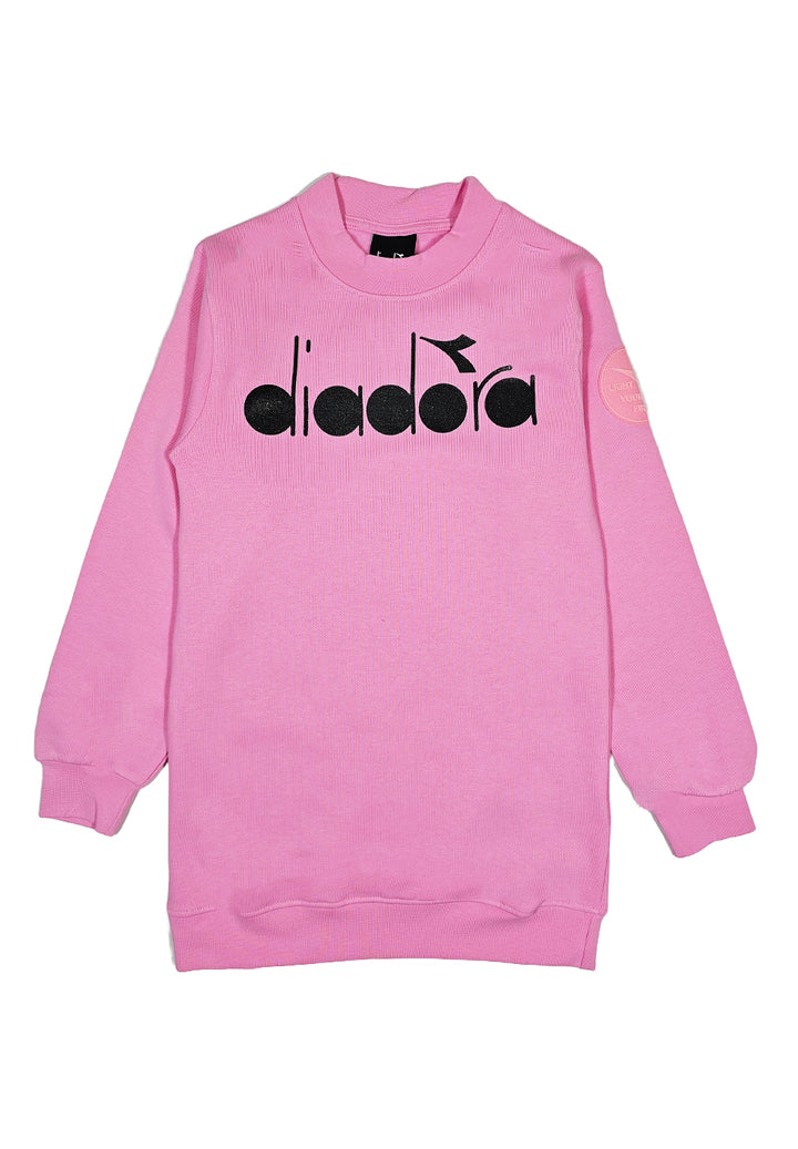 Pink sweatshirt dress for girls