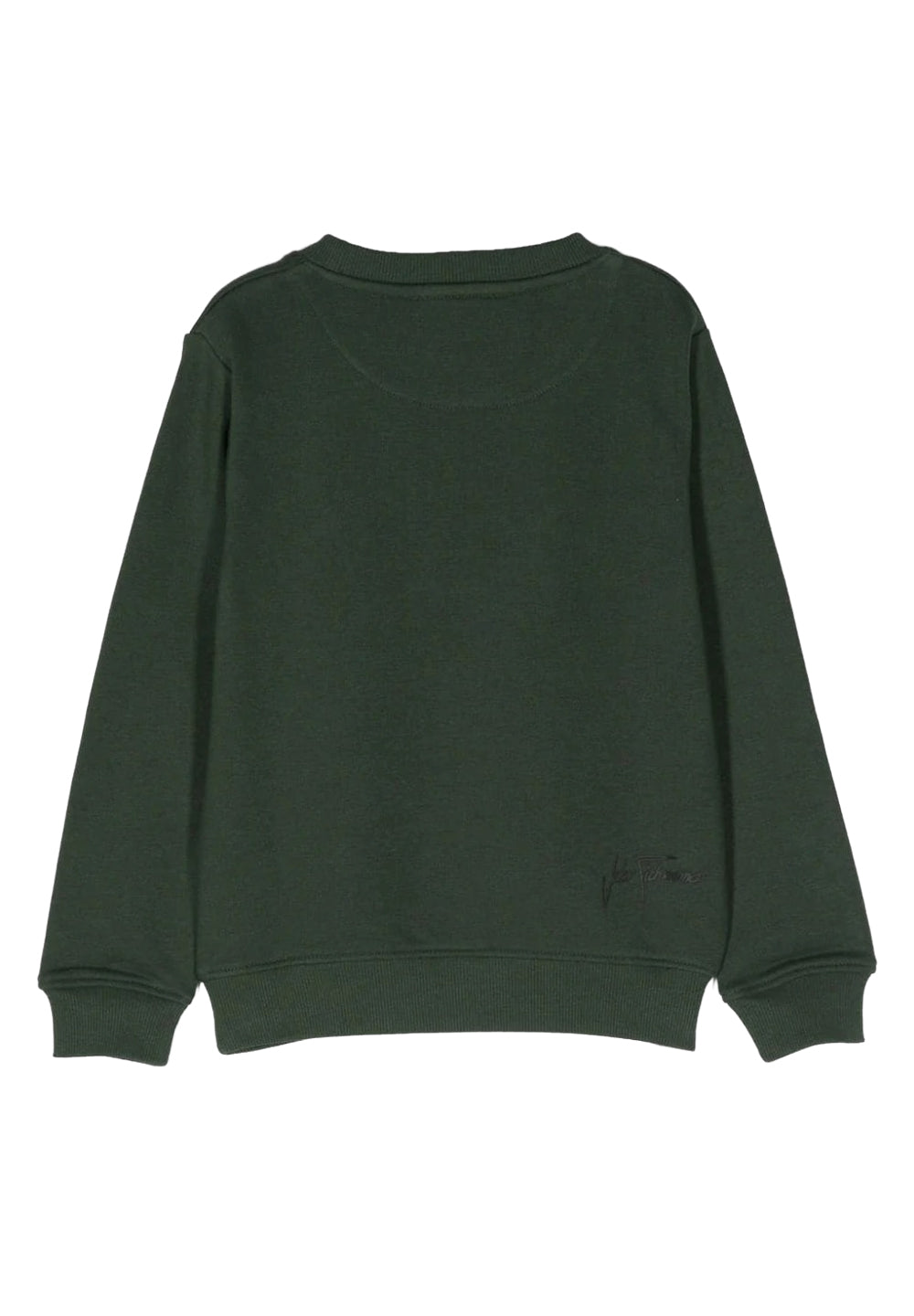 Felpa girocollo verde per bambino