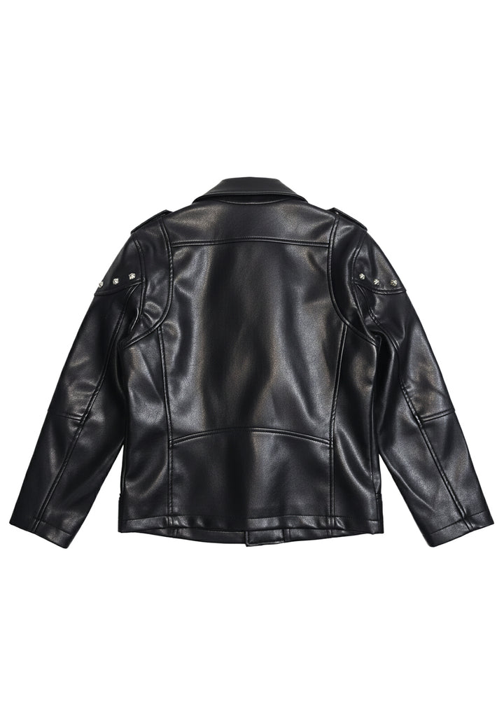 Giubbino ecopelle nero per bambino