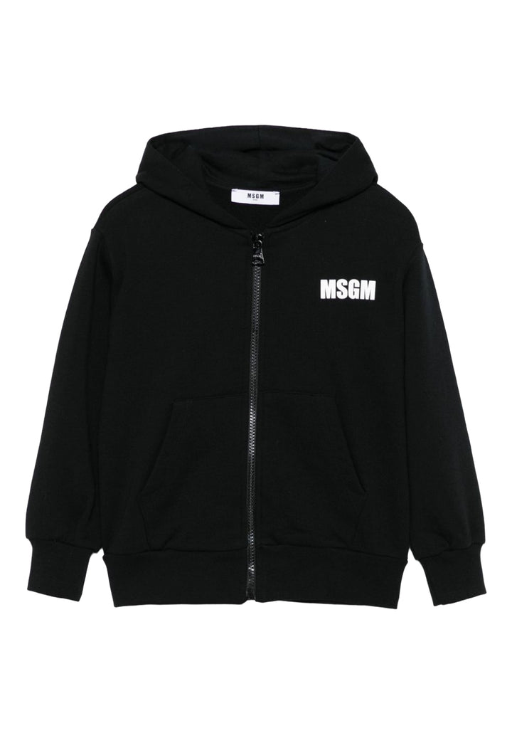 Felpa zip nera per bambino