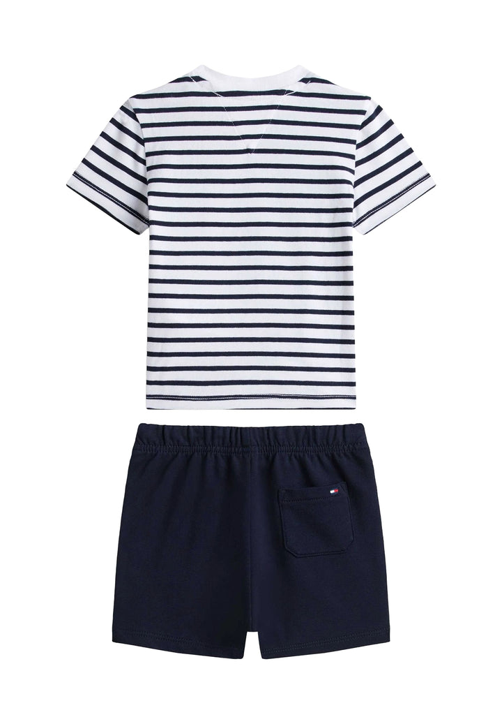 Completo bianco-blu per neonato