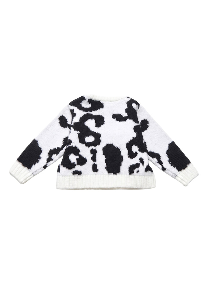 Maglione bianco-nero per neonata