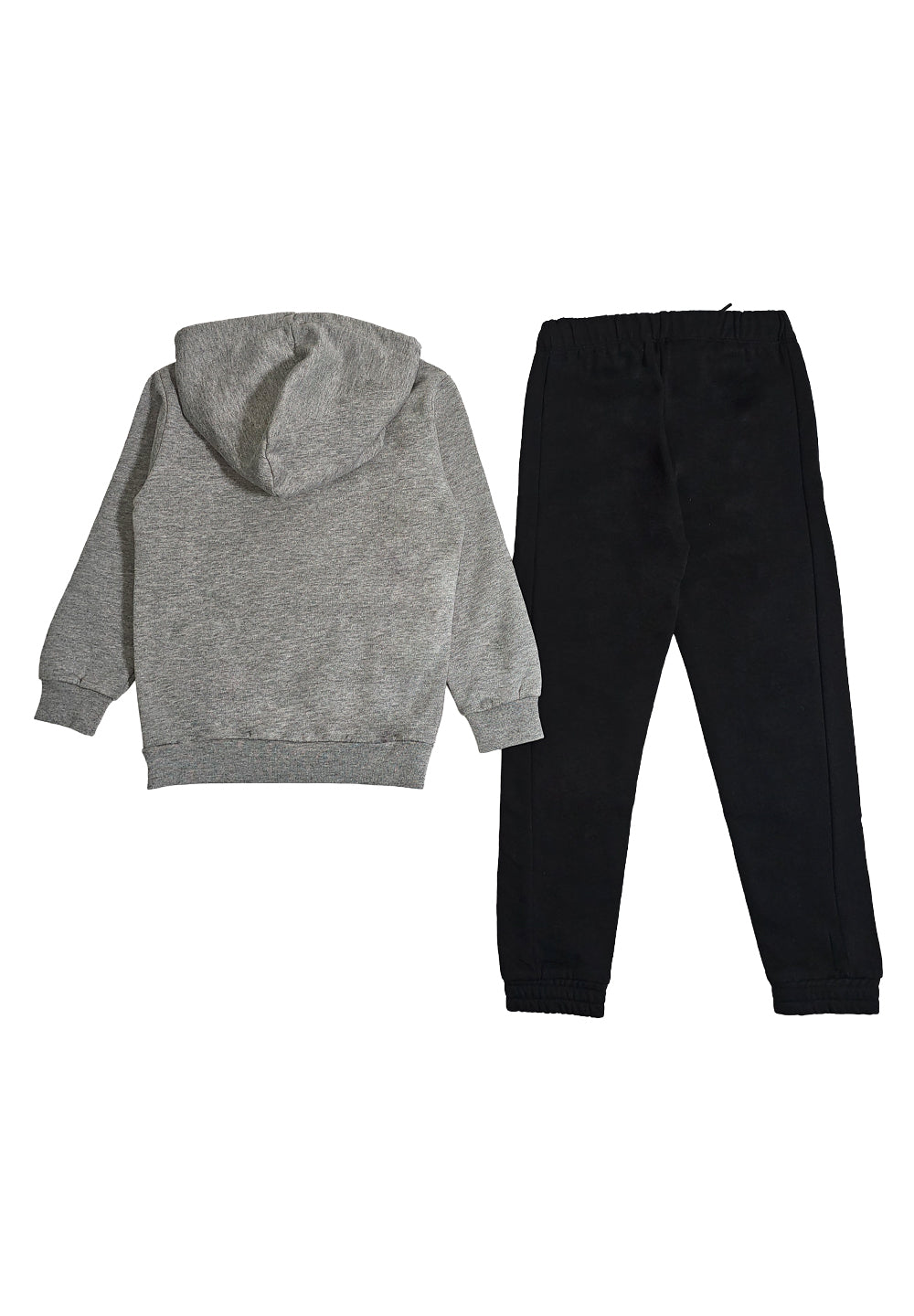 Completo felpa grigio-nero per bambino