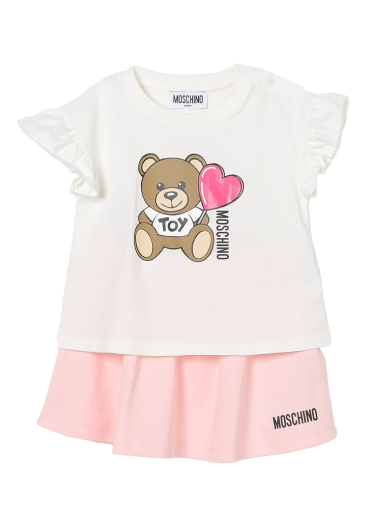 Weiß-rosa Outfit für Baby-Mädchen